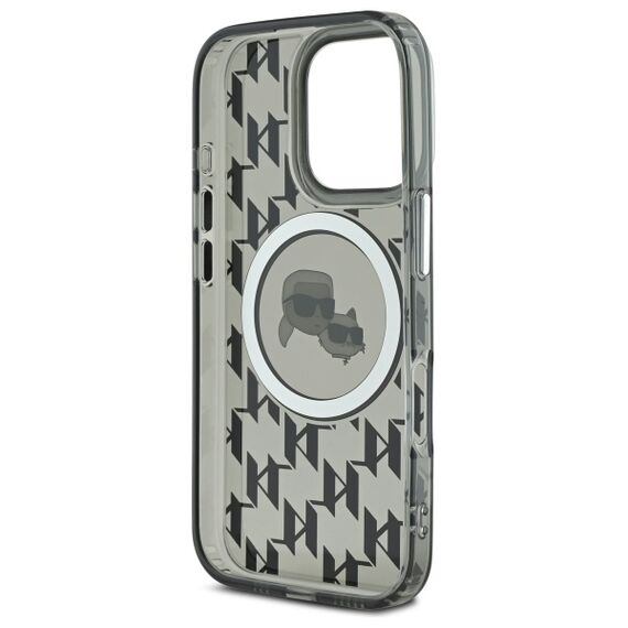 Karl Lagerfeld IML Monogram Karl &amp; Choupette Head MagSafe iPhone 16 Pro Case - Black | Techbox