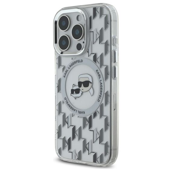 Karl Lagerfeld IML Monogram Karl &amp; Choupette Head MagSafe iPhone 16 Pro Case - Clear | Techbox