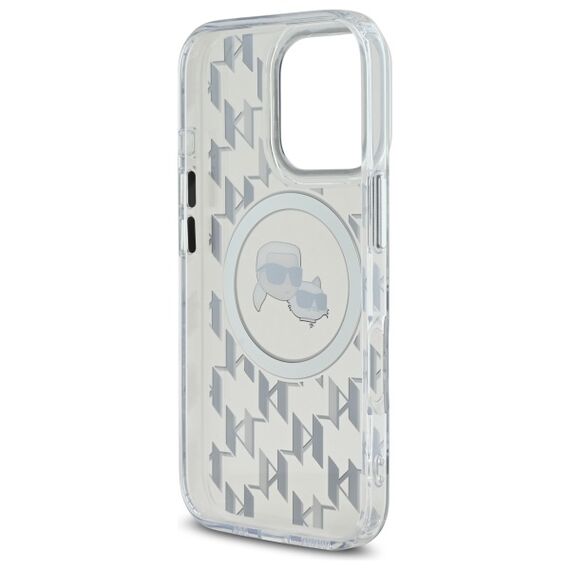 Karl Lagerfeld IML Monogram Karl &amp; Choupette Head MagSafe iPhone 16 Pro Case - Clear | Techbox