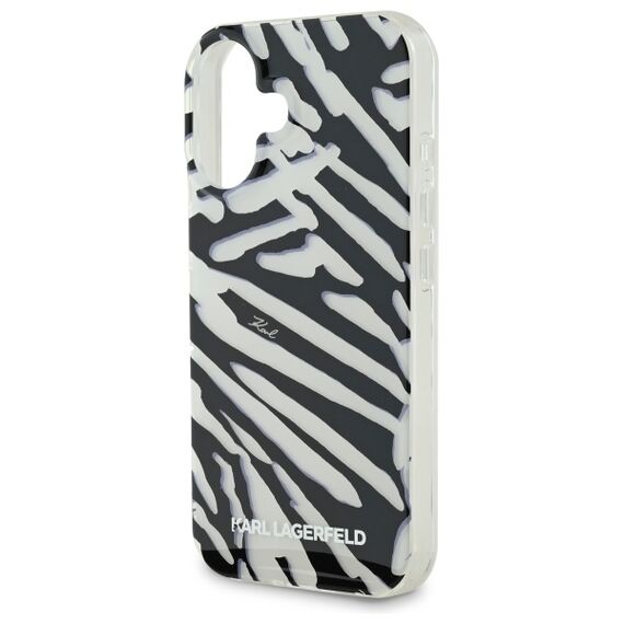Karl Lagerfeld IML Zebra Pattern &amp; Cord iPhone 16 Case - Black - Apple Cases - Cases - Techbox