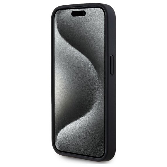 Karl Lagerfeld Leather Monogram Metal Logo MagSafe iPhone 15 Pro Case - Black - Uncategorized Cases (2) - Cases - Techbox