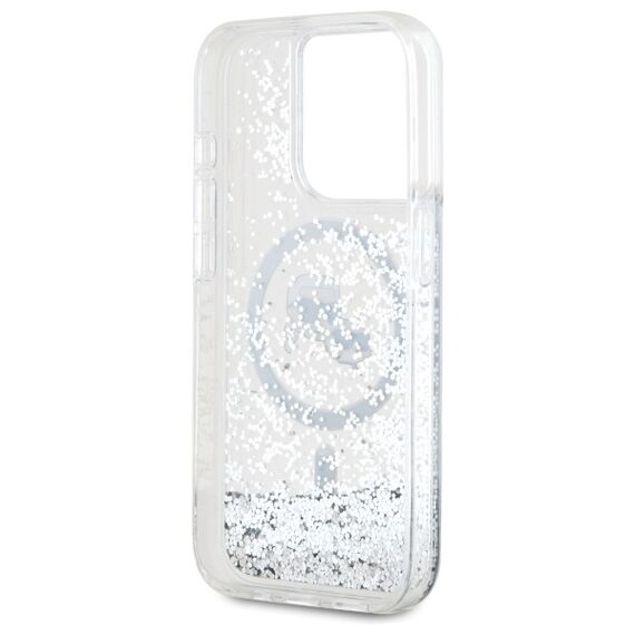 Karl Lagerfeld Liquid Glitter Karl &amp; Choupette Head Magsafe Case for iPhone 15 Pro Max - Clear - Uncategorized Cases (2) - Cases - Techbox