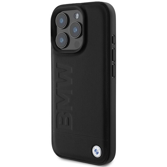 BMW Leather Hot Stamp iPhone 16 Pro Case - Black | Techbox