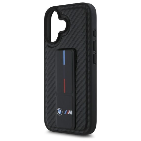 BMW M Grip Stand Smooth and Carbon case for iPhone 16 - black | Techbox