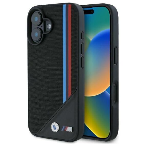 BMW M Meshed Tricolor Stripes MagSafe case for iPhone 16 - black - Apple Cases - Cases - Techbox