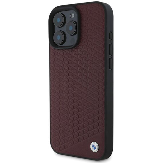 BMW Sign Leather Diamond Metal Logo MagSafe Case for iPhone 16 Pro Max - Red - Apple Cases - Cases - Techbox