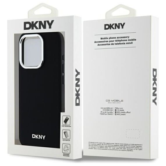 DKNY Plain Logo MagSafe iPhone 15 Pro Max Case - Black | Techbox