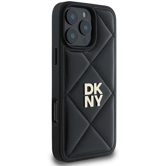 DKNY Quilted Stack Logo iPhone 16 Pro Case - Black | Techbox