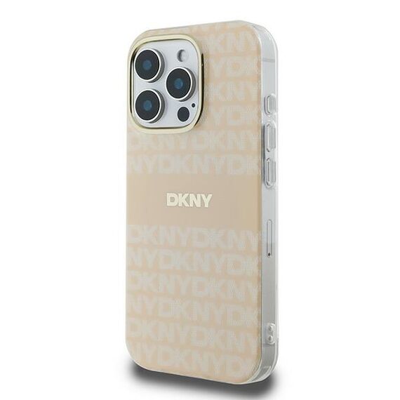 DKNY Repeat Texture Pattern With Stripe iPhone 16 Pro Max Case - Pink | Techbox