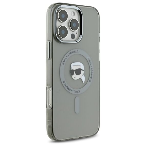Karl Lagerfeld IML Metal Karl Head MagSafe Case for iPhone 16 Pro Max - Black | Techbox