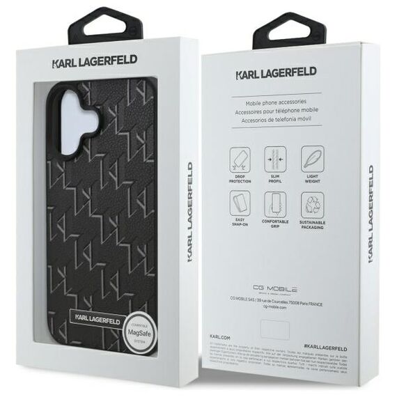 Karl Lagerfeld Hot Stamp Magsafe iPhone 16 Case - Black - Apple Cases - Cases - Techbox