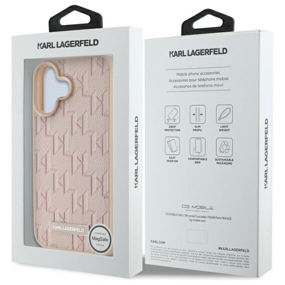 Karl Lagerfeld Hot Stamp Magsafe iPhone 16 Case - Pink - Apple Cases - Cases - Techbox