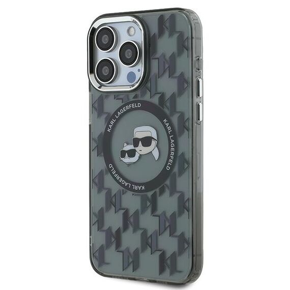 Karl Lagerfeld IML Monogram Karl &amp; Choupette Head MagSafe Case for iPhone 15 Pro Max - Black - Uncategorized Cases (2) - Cases - Techbox