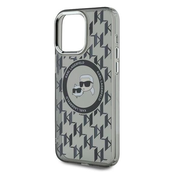 Karl Lagerfeld IML Monogram Karl &amp; Choupette Head MagSafe Case for iPhone 15 Pro Max - Black - Uncategorized Cases (2) - Cases - Techbox