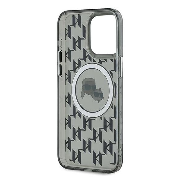 Karl Lagerfeld IML Monogram Karl &amp; Choupette Head MagSafe Case for iPhone 15 Pro Max - Black - Uncategorized Cases (2) - Cases - Techbox