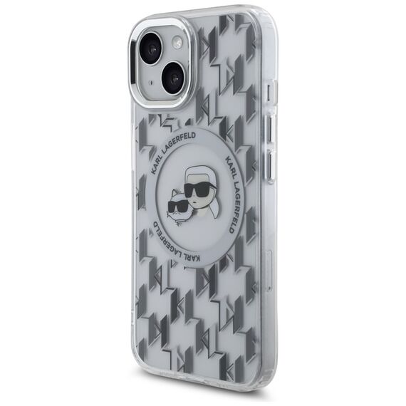Karl Lagerfeld IML Monogram Karl &amp; Choupette Head MagSafe iPhone 15 Case - Clear - Uncategorized Cases (2) - Cases - Techbox