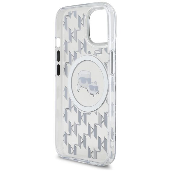 Karl Lagerfeld IML Monogram Karl &amp; Choupette Head MagSafe iPhone 15 Case - Clear - Uncategorized Cases (2) - Cases - Techbox