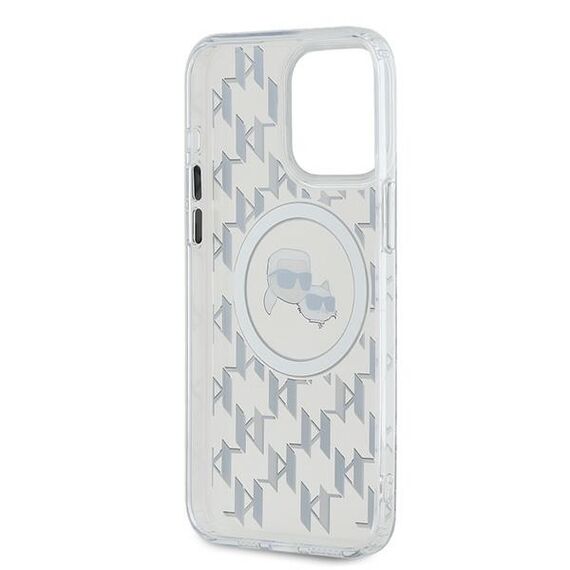 Karl Lagerfeld IML Monogram Karl &amp; Choupette Head MagSafe iPhone 15 Pro Case - Clear | Techbox