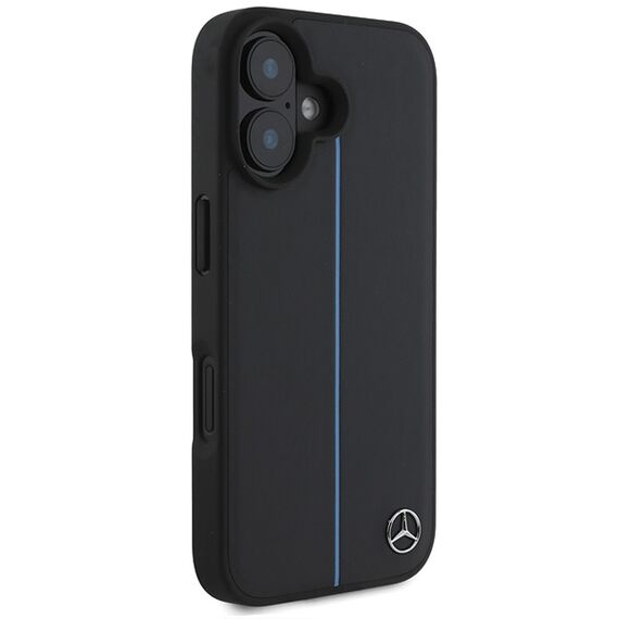 Mercedes MB Blue Line Leather MagSafe iPhone 16 Case - Black | Techbox