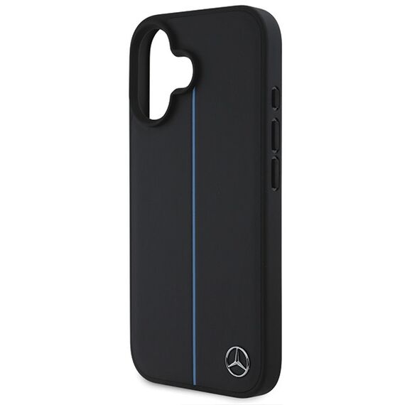 Mercedes MB Blue Line Leather MagSafe iPhone 16 Case - Black | Techbox