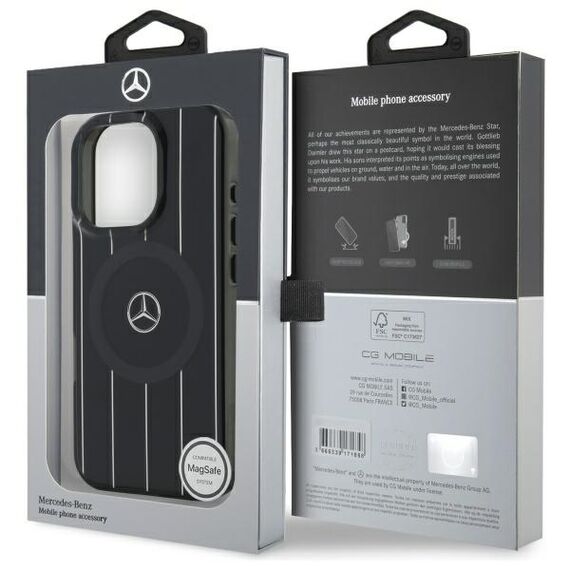 Mercedes MB Double Layer Crossed Lines MagSafe iPhone 16 Pro Case - Black | Techbox
