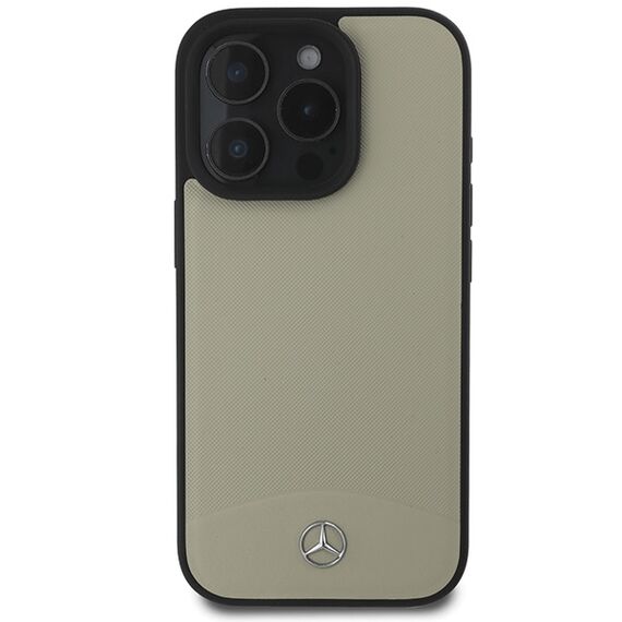 Mercedes MB Textured and Plain Leather MagSafe case for iPhone 16 Pro Max - beige | Techbox