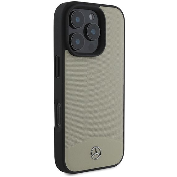 Mercedes MB Textured and Plain Leather MagSafe case for iPhone 16 Pro Max - beige | Techbox