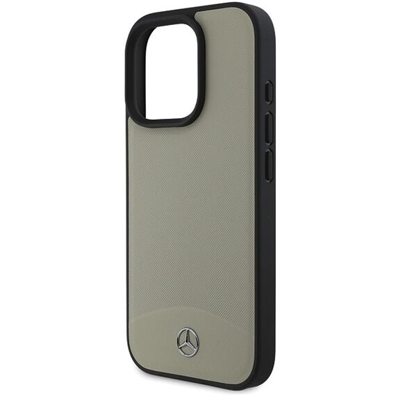 Mercedes MB Textured and Plain Leather MagSafe case for iPhone 16 Pro Max - beige | Techbox