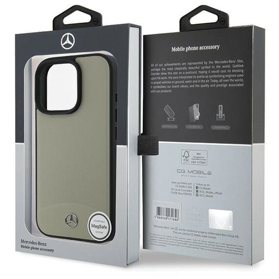 Mercedes MB Textured and Plain Leather MagSafe case for iPhone 16 Pro Max - beige | Techbox