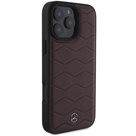 Mercedes MB Waves Leather Case for iPhone 16 Pro Max - Red | Techbox