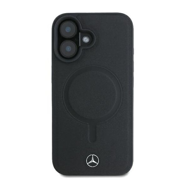 Mercedes Smooth Leather MagSafe iPhone 16 Plus Case - Black | Techbox
