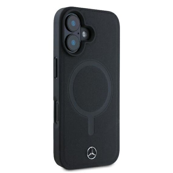 Mercedes Smooth Leather MagSafe iPhone 16 Plus Case - Black | Techbox
