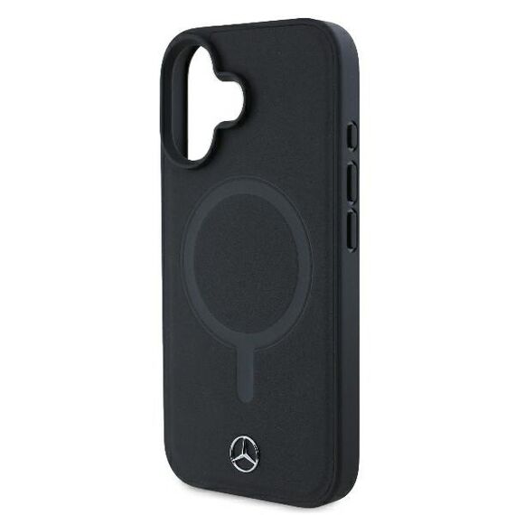 Mercedes Smooth Leather MagSafe iPhone 16 Plus Case - Black | Techbox
