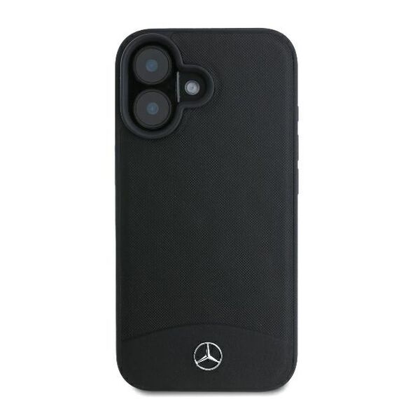 Mercedes Textured And Plain Leather MagSafe case for iPhone 16 - black | Techbox
