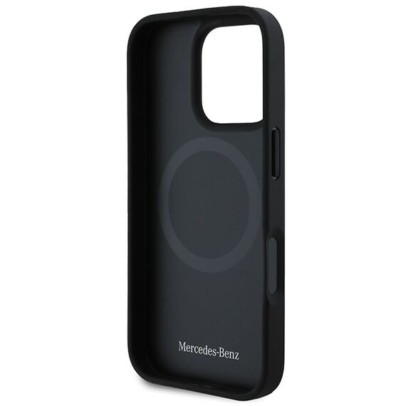 Mercedes Textured And Plain Leather MagSafe case for iPhone 16 Pro Max - black - Apple Cases - Cases - Techbox