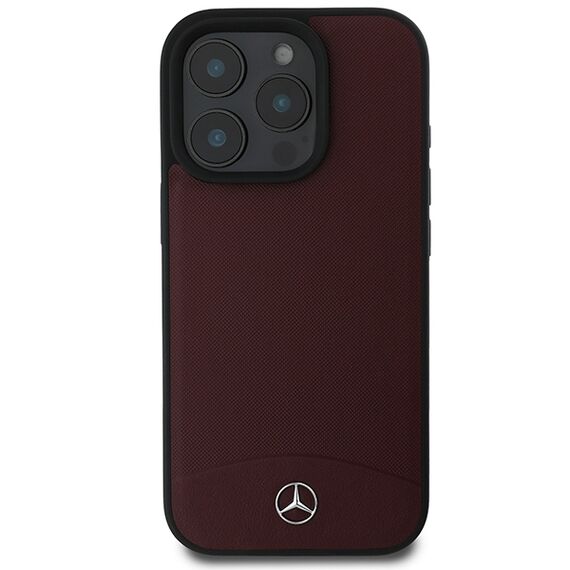 Mercedes Textured And Plain Leather MagSafe case for iPhone 16 Pro Max - red - Apple Cases - Cases - Techbox