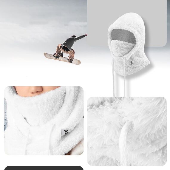 Qunature Arctic Velvet Ski Balaclava Size M - White | Techbox