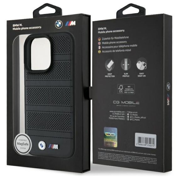 BMW BMHMP16X23PUSPK iPhone 16 Pro Max 6.9" black/black hardcase M Perforated And Stitched Line MagSafe - Apple Cases - Cases - Techbox