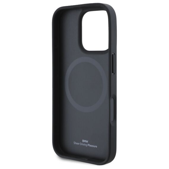 BMW Sign Leather Half Textured And Circle MagSafe case for iPhone 16 Pro Max - black | Techbox