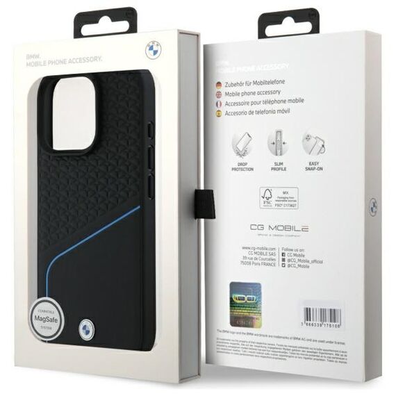 BMW BMHMP16X23RDCLK iPhone 16 Pro Max 6.9" black/black hardcase Sign Leather Textured And Line MagSafe - Apple Cases - Cases - Techbox