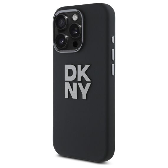 DKNY Liquid Silicone Metal Logo iPhone 16 Pro Case - Black | Techbox