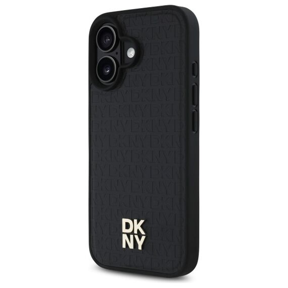 DKNY Repeat Pattern Stack Logo MagSafe iPhone 16 Case - Black | Techbox