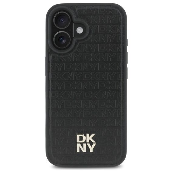 DKNY Repeat Pattern Stack Logo MagSafe iPhone 16 Case - Black | Techbox