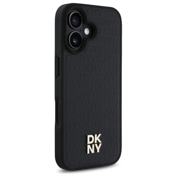 DKNY Repeat Pattern Stack Logo MagSafe iPhone 16 Case - Black | Techbox