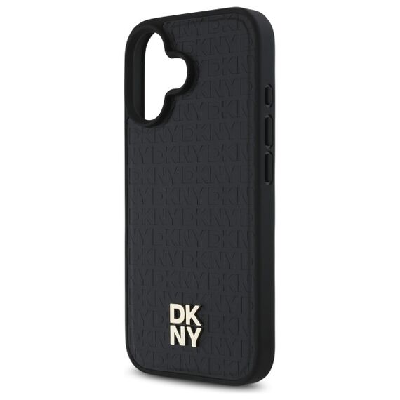 DKNY Repeat Pattern Stack Logo MagSafe iPhone 16 Case - Black | Techbox