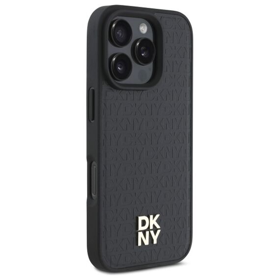 DKNY Repeat Pattern Stack Logo MagSafe iPhone 16 Pro Case - Black | Techbox