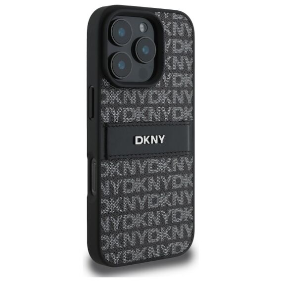 DKNY Texture Pattern Tonal Stripe iPhone 16 Pro Case - Black | Techbox