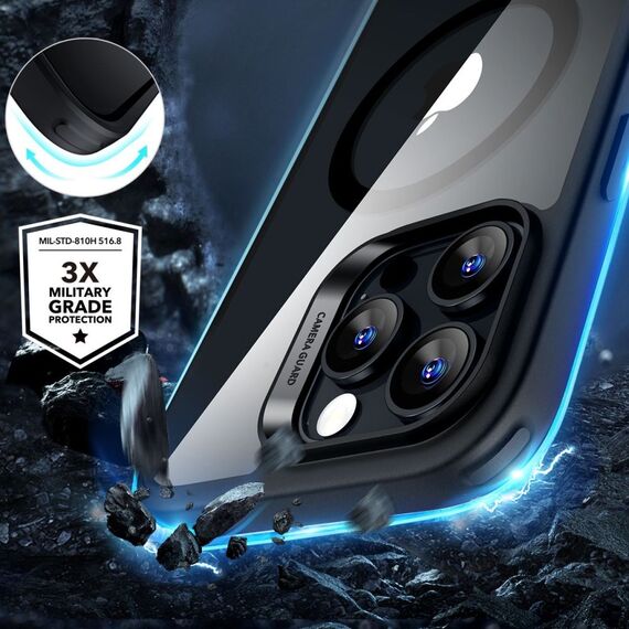 ESR Classic Hybrid Halolock MagSafe Case + Tempered Glass for iPhone 16 Pro - Clear with Black Frame - Apple Cases - Cases - Techbox