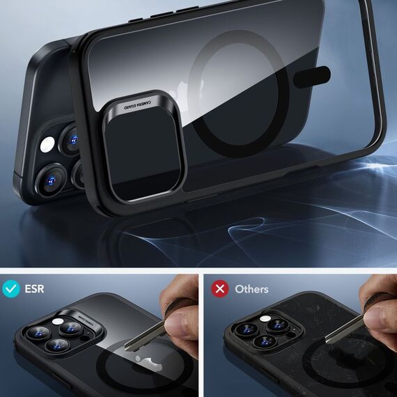 ESR Classic Hybrid Halolock MagSafe Case + Tempered Glass for iPhone 16 Pro - Clear with Black Frame - Apple Cases - Cases - Techbox