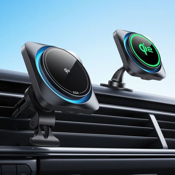 ESR Halolock CryoBoost MagSafe Inductive Charger Holder for Dashboard and Air Vent with Qi 2 15W - Black